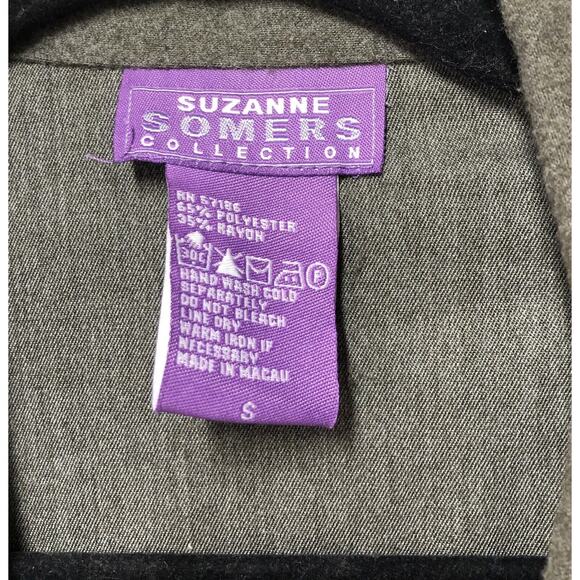 Gray Green Fringe Snap Jacket By Suzanne Somers Collection Small - Picture 4 of 12